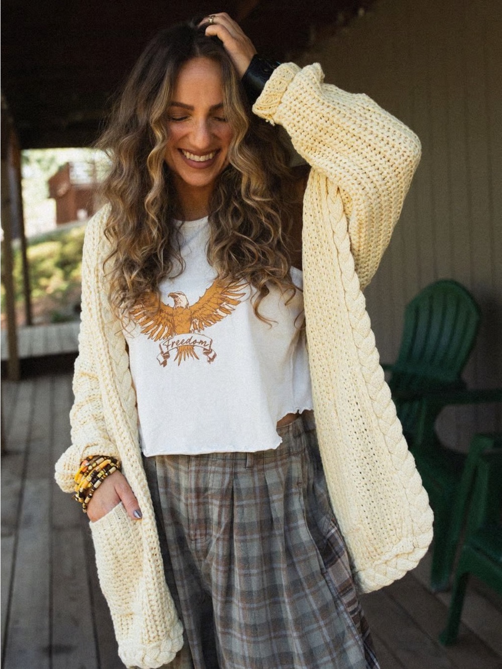 Three Bird Nest Sweet Melody Chunky Knit Cardigan NWOT Size Small/Medium